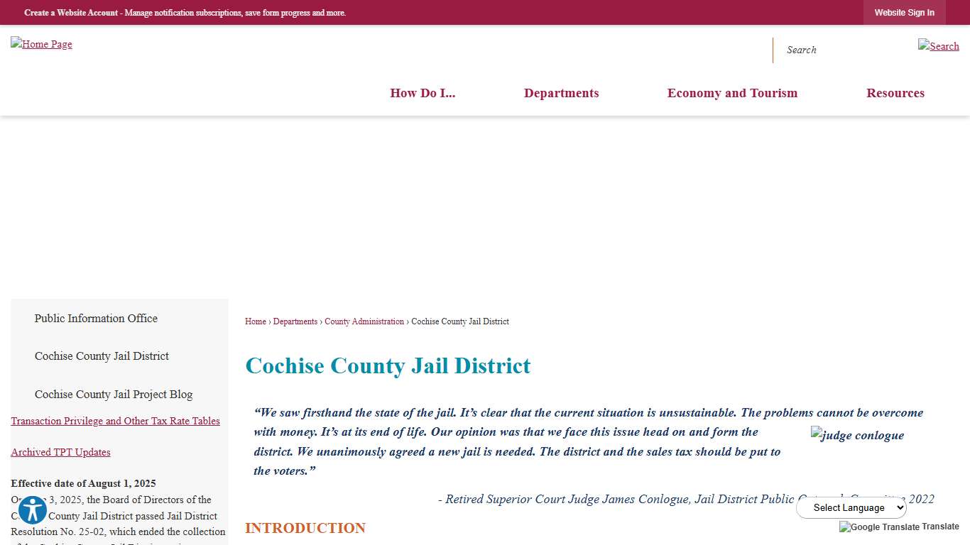 Cochise County Jail District | Cochise County, AZ